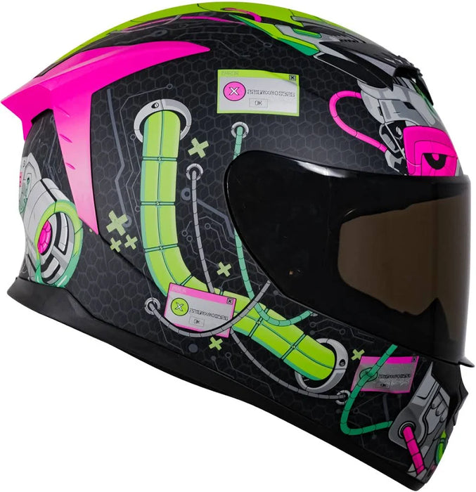 Casco Kov Spartan Error Rosa Cerrado De Moto Talla L (59-60 Cm) GRADO A
