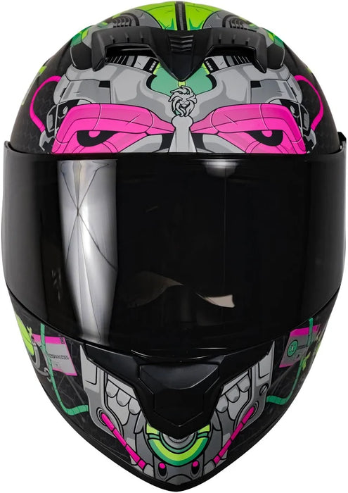 Casco Kov Spartan Error Rosa Cerrado De Moto Talla L (59-60 Cm) GRADO A