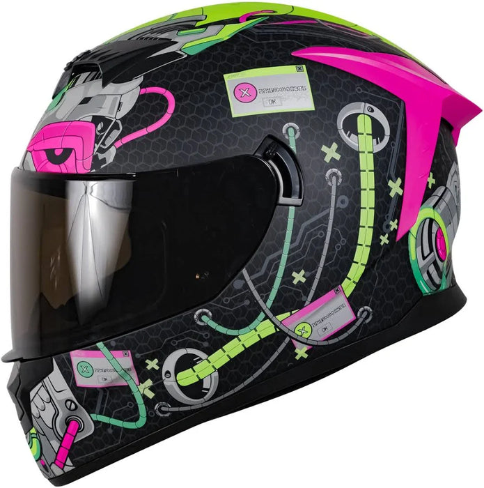 Casco Kov Spartan Error Rosa Cerrado De Moto Talla L (59-60 Cm) GRADO A