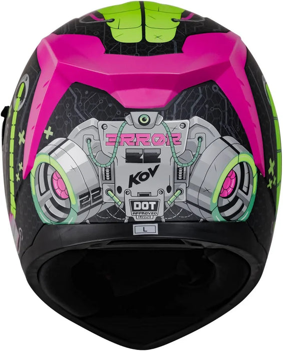 Casco Kov Spartan Error Rosa Cerrado De Moto Talla L (59-60 Cm) GRADO A