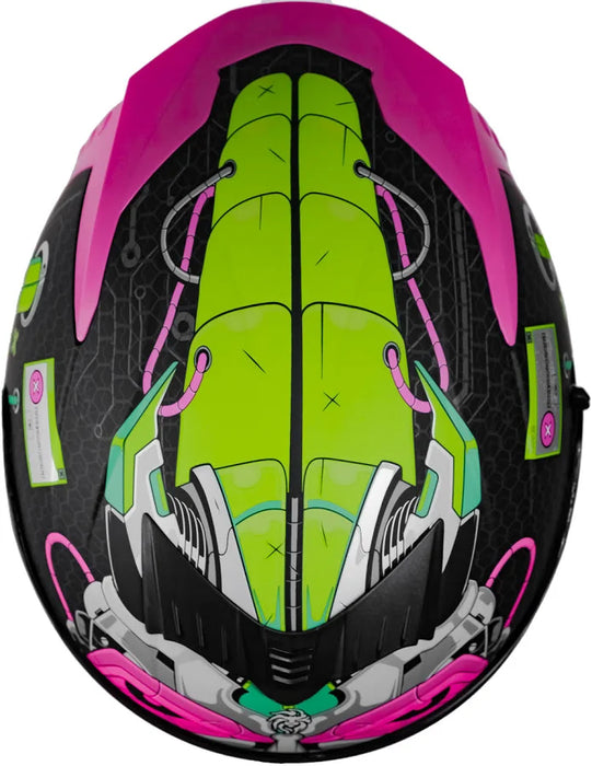 Casco Kov Spartan Error Rosa Cerrado De Moto Talla L (59-60 Cm) GRADO A