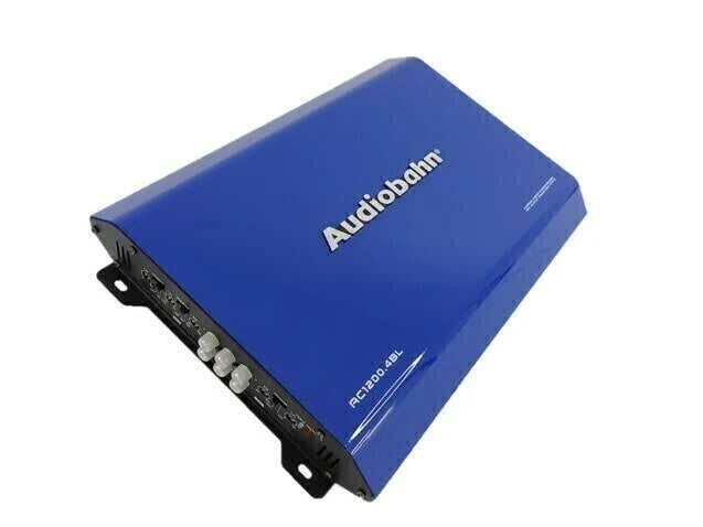 amplificador 4 canales audiobahn ac12004bl 2400w color azul GRADO B