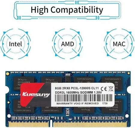 Memoria Ram Kuesuny Ddr3l 1600mhz Sodimm 16gb(2x8gb)