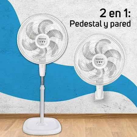 Abanico De Pie Sputnik, Taurus 2 En 1, Ecojet Cantidad De Aspas 5 Color Blanco Grado A