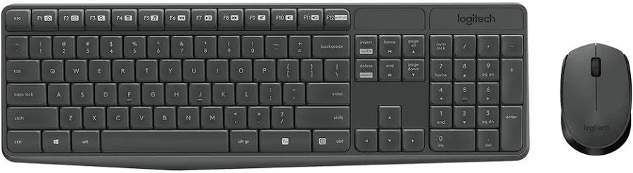 COMBO TECLADO Y MOUSE INALAMBRICO LOGITECH MK235 COLOR NEGRO GRADO B