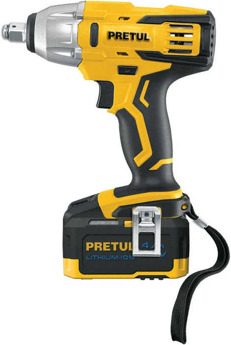 LLAVE DE IMPACTO INALÁMBRICA 1/2'' , 20 V, PRETUL LIMI-20P COLOR AMARILLO FRECUENCIA 60HZ GRADO B