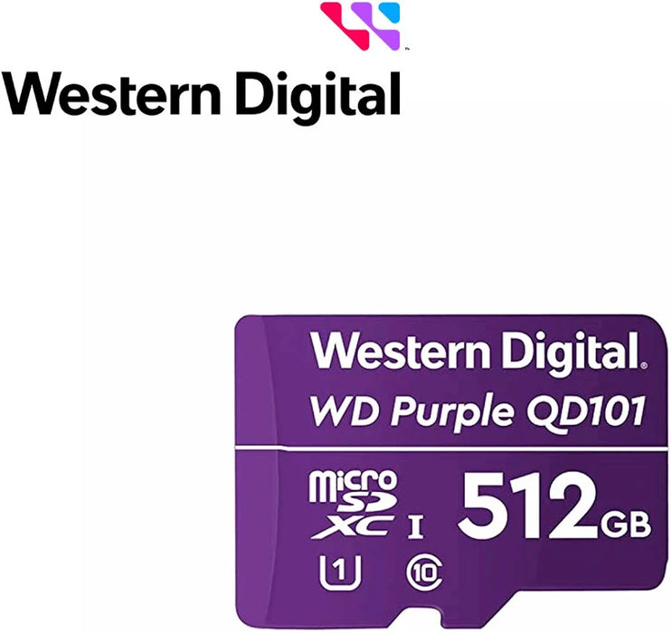 PAQUETE DE 3 MEMORIAS MICRO SD 512GB WESTERN DIGITAL VIDEOVIGILANCIA GRADO A
