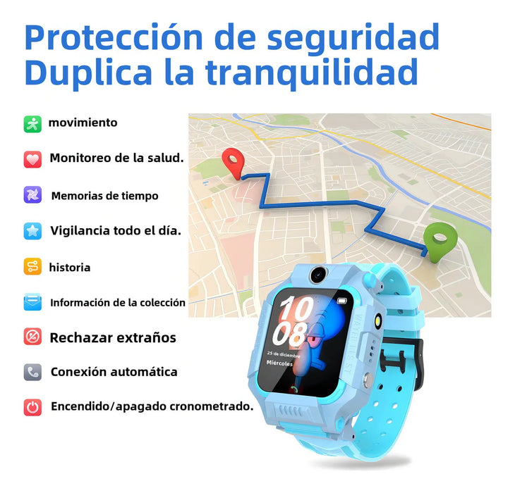 HANCDON Q19PRO SMARTWATCH PARA NIÑOS TECNOLOGI­A DE LOCALIZACION LBS CAMARA HD LLAMADA DE EMERGENCIA SOS IP67 IMPERMEABLE ROSA GRADO B