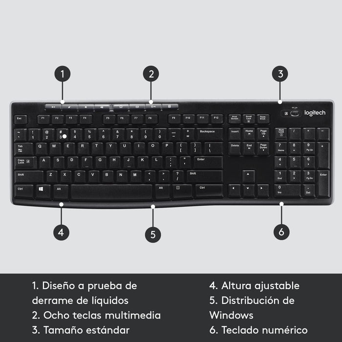 Teclado Inalámbrico Logitech K270 Grado A