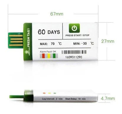 Data Logger Chismografo desechable 60 dias 5 piezas usb GRADO B