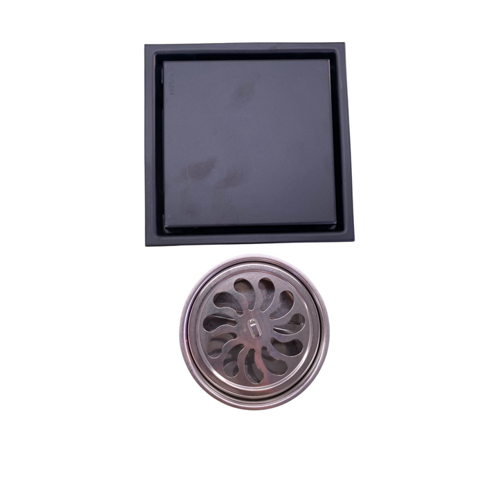 Coladera antiolores de acero inoxidable para baño 15x15cm