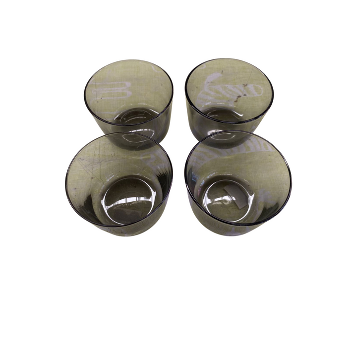 Vasos de vidrio low smokey grey 80*80*60mm 4pz 200ml