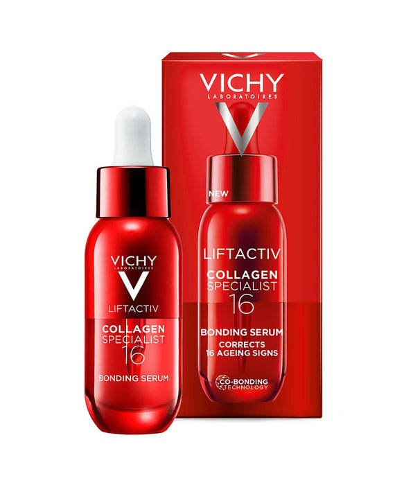 Vichy Liftactiv Collagen 16 Sérum 30ml: Primer Sérum facial anti-signos de la edad con tecnología co-bonding para estimular el colágeno de la piel