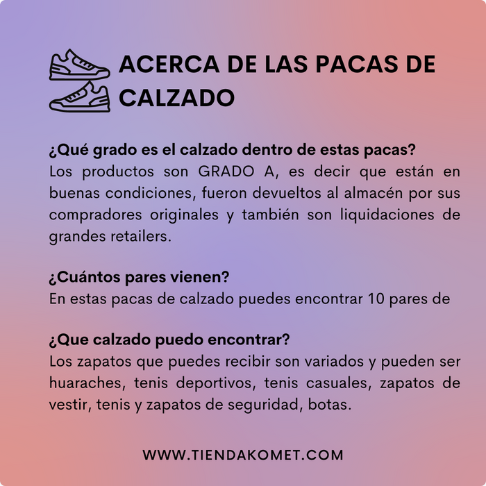 Mini Paca de Zapato Genérico para Hombre - Grado (A) 10 pares de calzado - TiendaKomet México